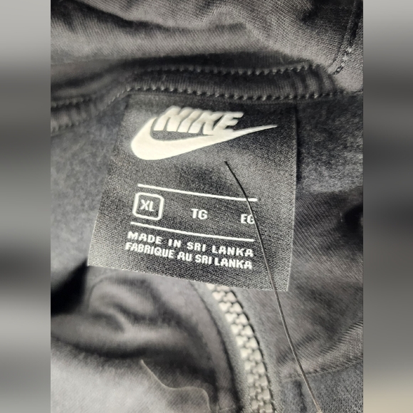 Mens XL Nike Club Fleece Hoodie Full Zip In Black NWT - Picture 7 of 9